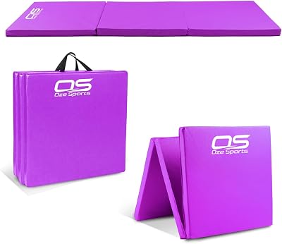 OZE SPORTS Gymnastic Tumble Exercise Mat 6FT Tri Folding Non Slip PU