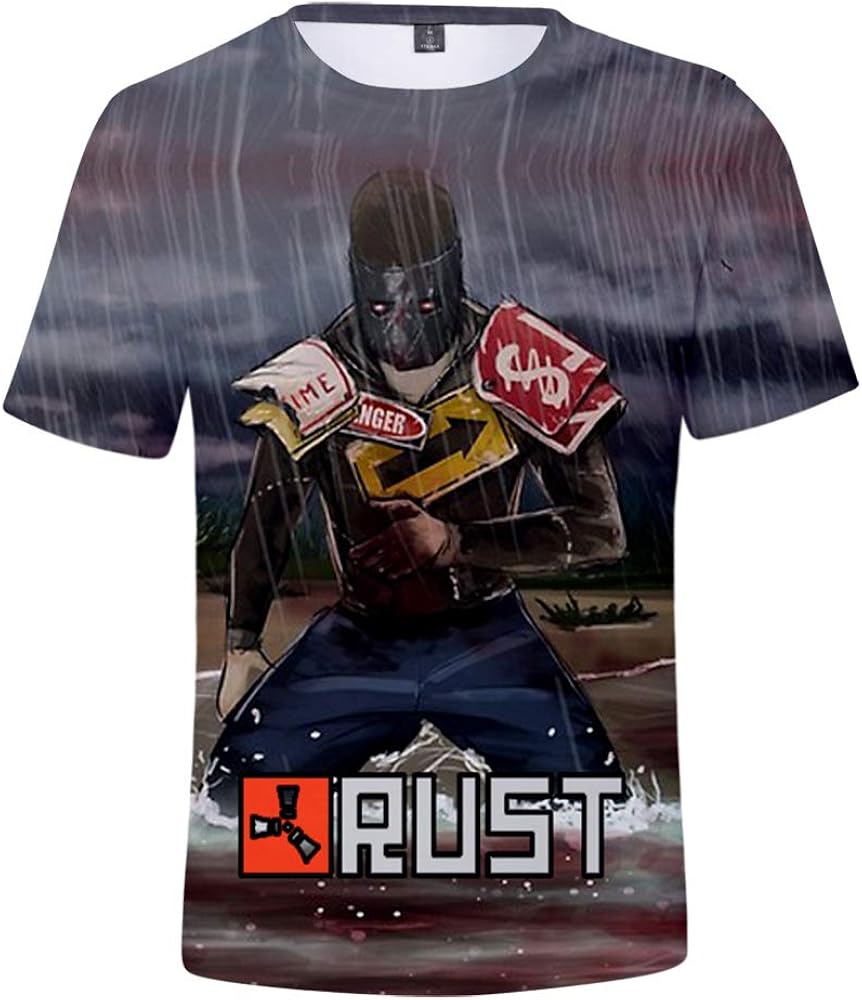 De.Pommeyeux Rust Game T Shirt Game Short Sleeve Unisex T Shirt 3D Loose O-Neck Harajuku Tops 