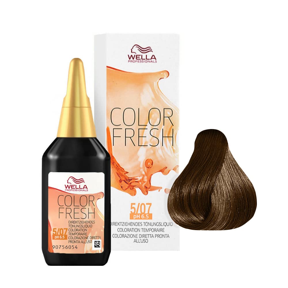 Wella Colour Fresh Semi-Permanent Hair Colour, No. 5/07 Hellbraun Natur Braun, 0.098 kg 8005610572673