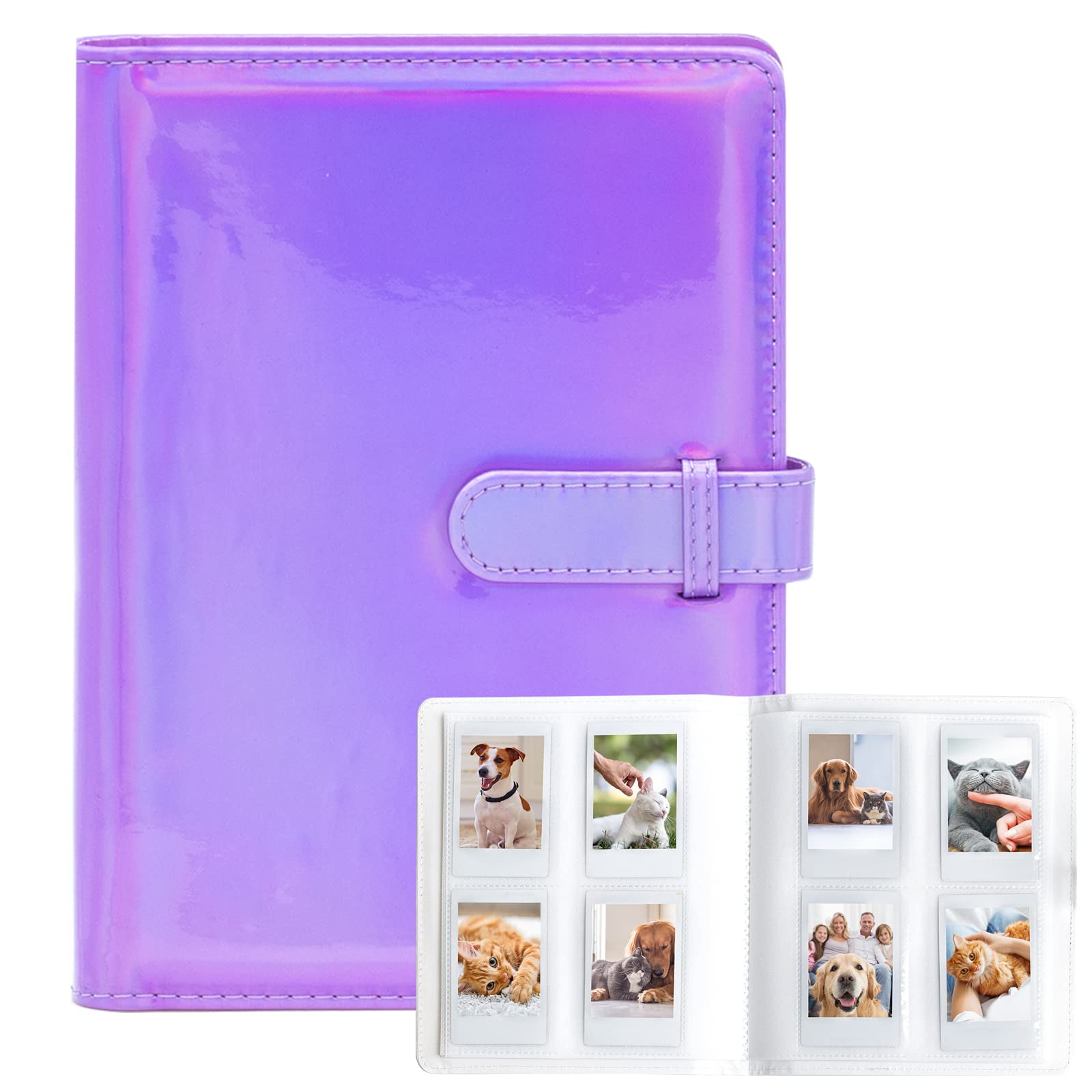 128 Pockets Photo Album for Fujifilm Instax Mini LiPlay 11 12 26 25 9 8+ 8 7S Instant Camera/Mini LINK2 Printer, Snap SnapTouch PIC-300 Z2300 Mint Zip Instant Camera Printer (Nebula Purple)