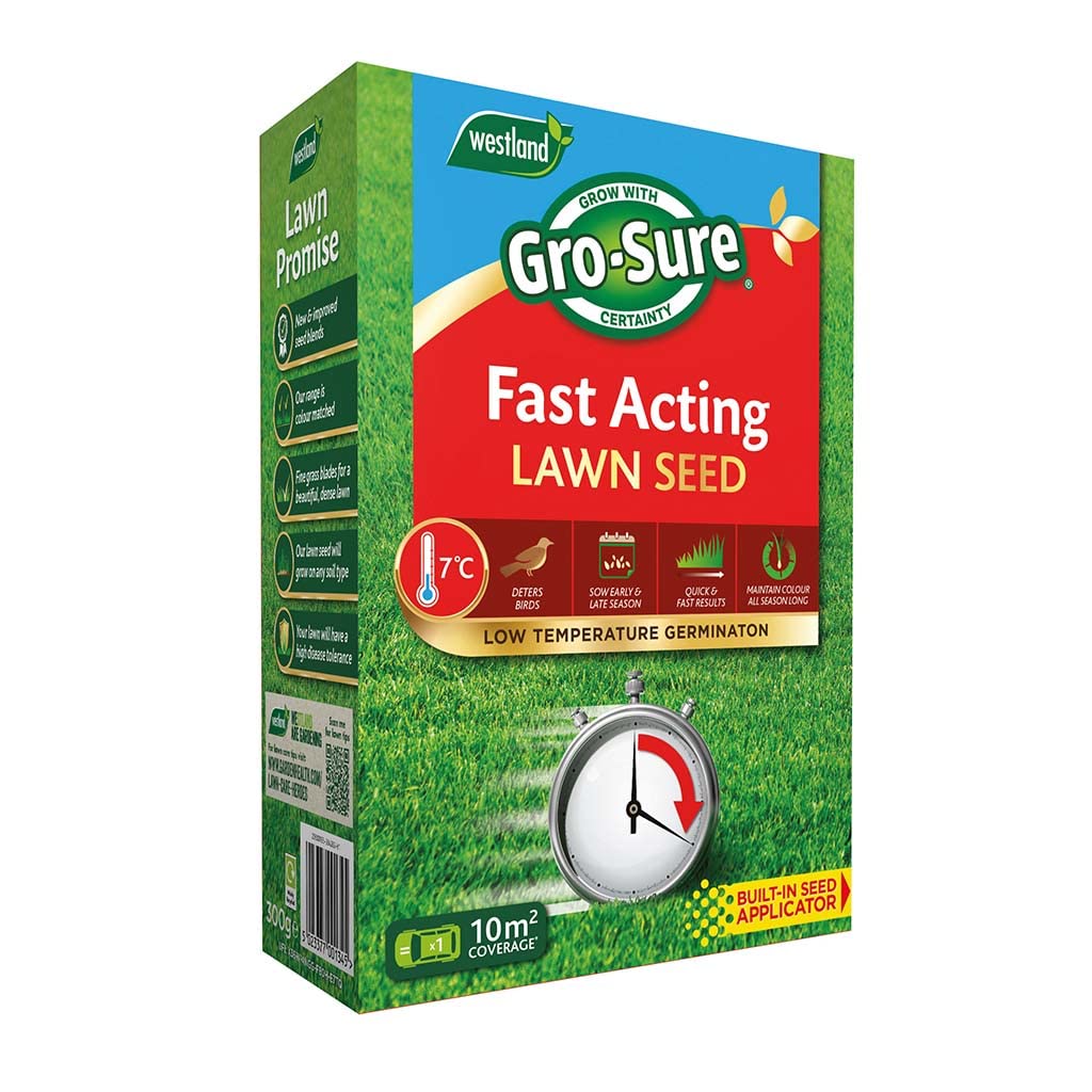 Gro-Sure Fast Acting Lawn Seed, 10 m2, 300 g, Blue,Green