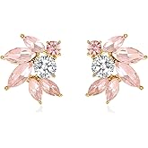 Rhinestone Cluster Stud Earrings Elegant Small Marquise Crystal Wedding Earrings for Brides Bridemaids Party Prom Costume Earrings for Women