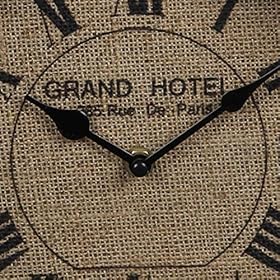 Benjara Round Metal Table Clock with Rope Edges and Handle, Gray and Brown 61Yi4d2vbPL