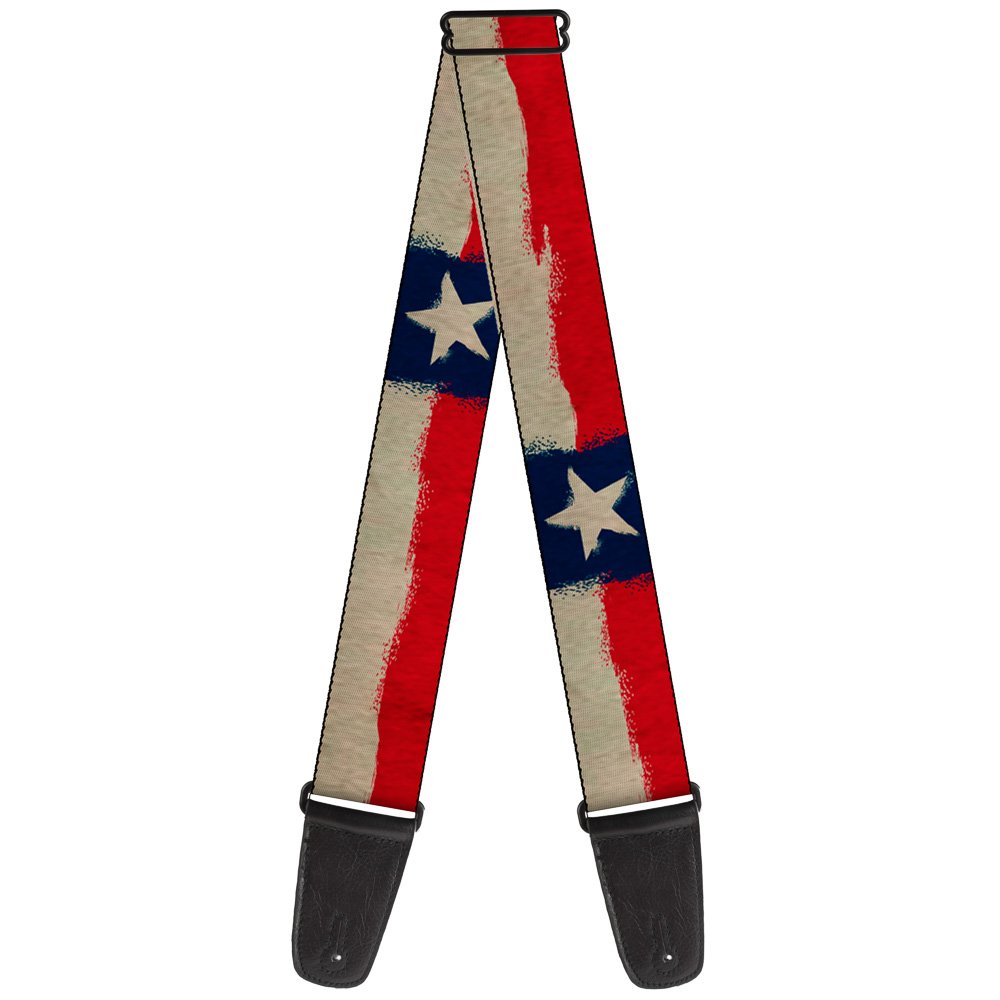 Buckle-Down GS-W32099 Guitar Strap Texas Flag Close Up Distressed Painting, Multicolor, 2" Wide - 29-54" Length