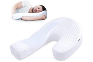 HOMCA Pillow for Side Sleeper Body Pillow for Adults Memory Foam Pillow with U-Shaped Contoured Support for Neck, Back, and Shoulder Pain Relief with Removable Washable Cover (Upgraded Version)