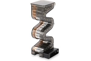 KIWIFOTOS 35 AAA Battery Ladder Case Holder with Battery Tester, Pegboard Wall Mount Battery Organizer Dispenser for AAA Batt