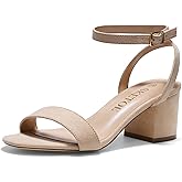 SKETOE Wide Width Heels Women's Chunky Heels Open Toe Ankle Strap Dress Sandals for Wide Foot Dress Shoes Dressy for Wedding, Party 2.5INCH