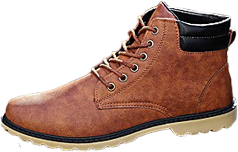 Amazon ノーブランド 品 メンズ ブーツ カジュアル マーティンブーツ ハイカット 革靴 スノーブーツ 滑り止め アウトドアシューズ 防水 防寒 ウインターブーツ 軽量 厚底 通勤 春秋冬用 メンズブーツ マーチンブーツ ショートブーツ ノーブランド 品 スノー