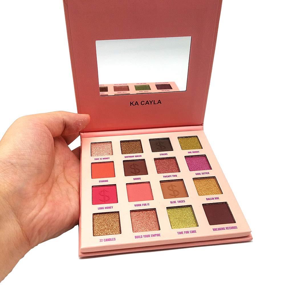 Eyeshadow Palette with Makeup Mirror 16 Colors Super Pigmented Makeup Matte and Shimmer