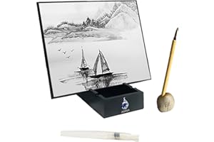 AOVOA ZEN Meditation Board, Water Drawing Board with Zen Ornament, No Ink Water Drawing Board, Magic Inkless Drawing Board