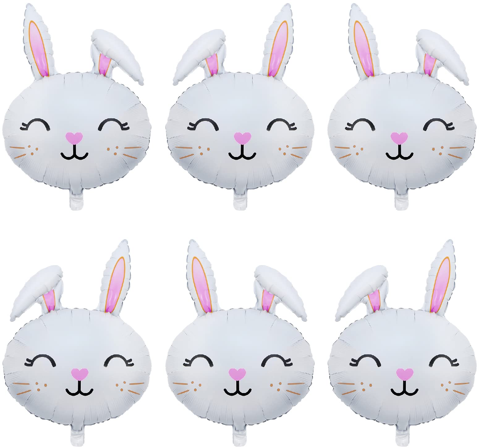 Photo 1 of 30.2" Jumbo Easter Bunny Balloons - Happy Easter Bunny Head Foil Balloons - Animal White Bunnies Rabbit Balloon Jungle Farm Party Birthday Baby Shower