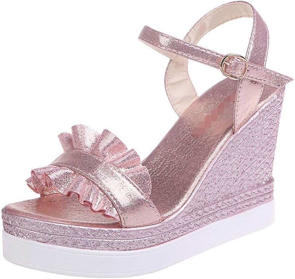 ladies pink wedge sandals