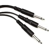 Hosa CYP-103 Y Cable, 1/4" TS to Dual 1/4" TS, 3 Feet