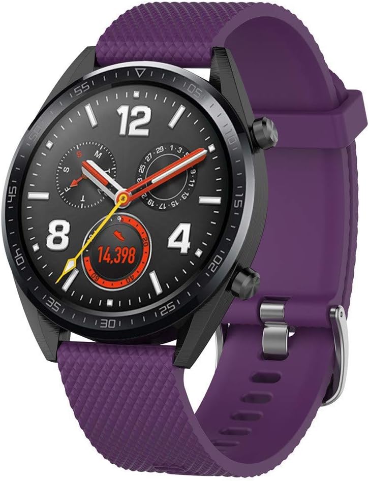 Soft Silicone Replacement Bands Compatible with Huawei Watch GT 46MM w/Frame,Homsta Quick Release Sport Watch Strap Buckle Bracelets Wristband Accessories for Women Men