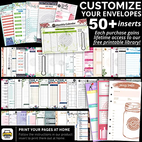 Slim Budget Wallet With 6 Horizontal Tabbed Cash Envelopes For