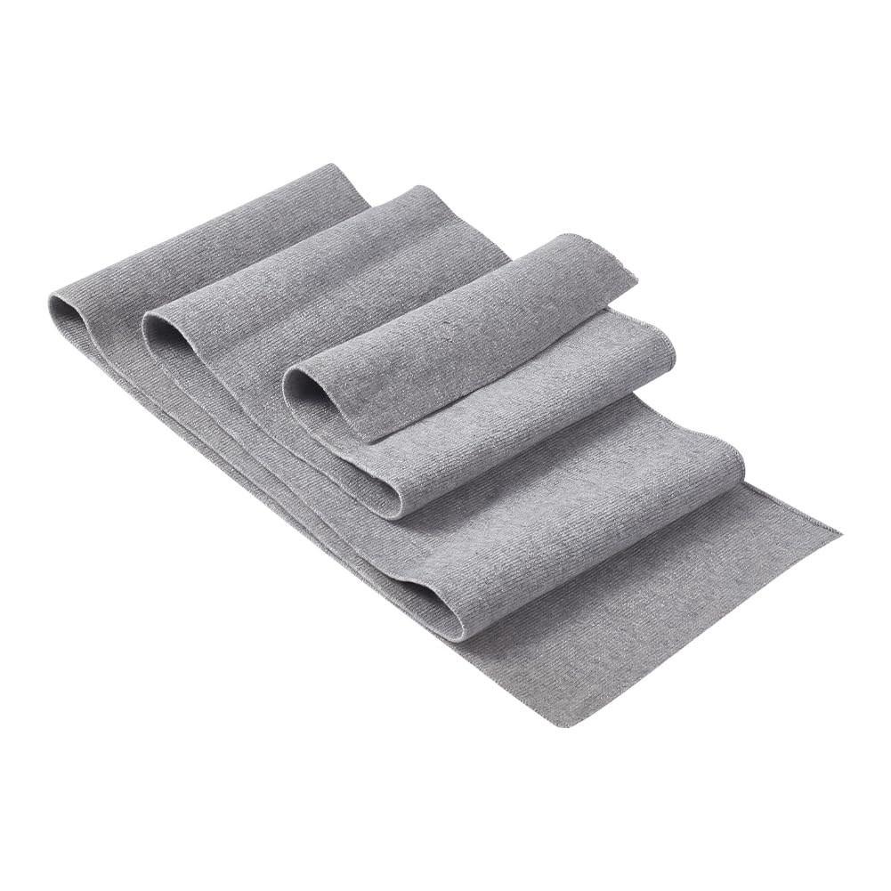 BENECREAT Rib Cuff Fabric, 100x15cm Stretch Fine Ribbing Knit Fabric Gray Elastic Knit Material for Waistband Neckband Cuffs Jacket Extension, Clothing Accessories
