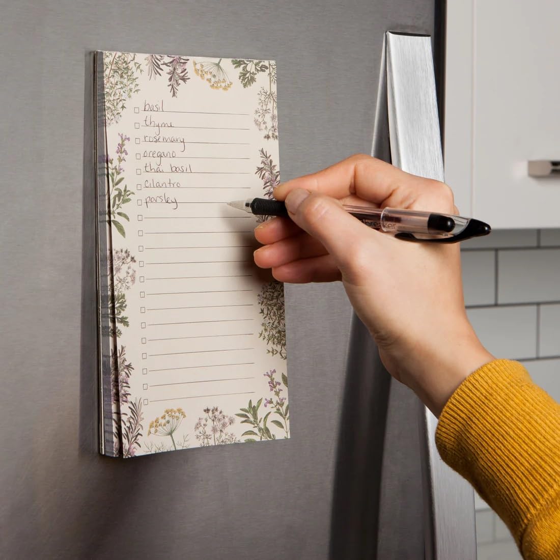 Now Designs Magnetic List It Notepad, Garden Herbs