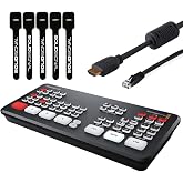 Blackmagic Design ATEM Mini Pro HDMI Live Stream Switcher Bundle with 6&rsquo; HDMI Cable, 7&rsquo; Cat5e Cable, and 5-Pack of SolidSignal Cable Ties (SWATEMMINIBPR)