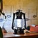 YAKii LED Vintage Lantern Metal Hanging Hurricane 12 LED Dimmer Switch Cold White Battery Operated Power Outage Indoor Camping Lighting Outdoor Brooklyn Decoration(Black)