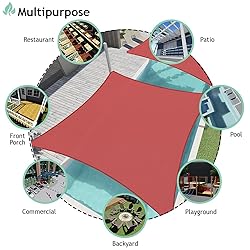 SunnyRoyal Sun Shade Sail 11'x12' Rectangle Canopy