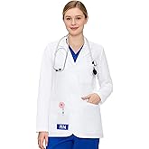 COZY SCRUBS Lab Coat for Women with 3 Pockets, Professional White Women's Lab Coat Long Sleeve (Previously COZYFIT)