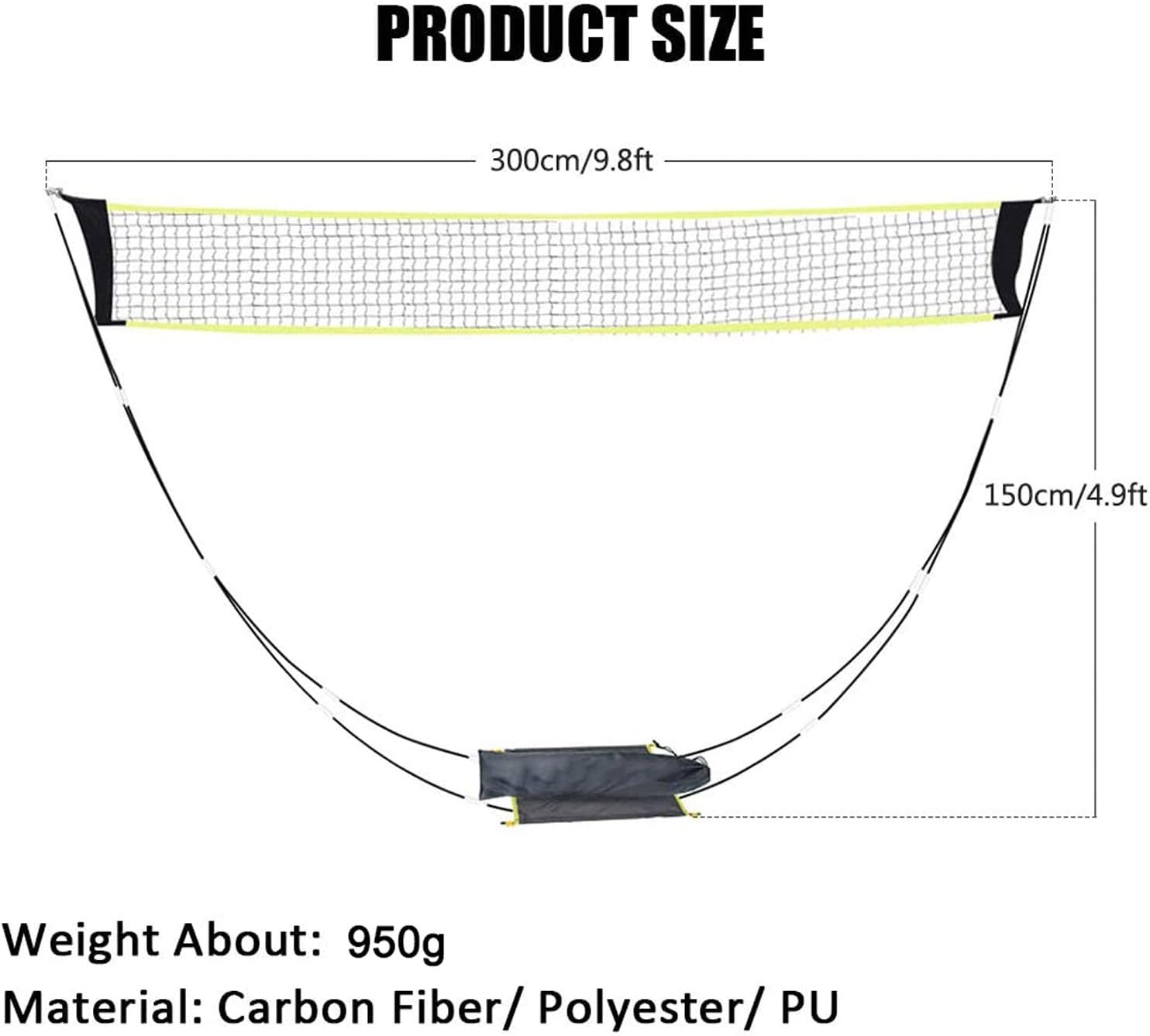 AlpsWolf Portable Badminton Net Set with Stand Carry Bag, Volleyball Badminton Combo Set with Net, Folding Volleyball Tennis Net with Tent Stakes for Ball Games Backyards Outdoor Team Sports : Sports & Outdoors