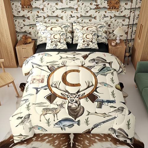 Erosebridal Deer Hunting Fishing Comforter Set