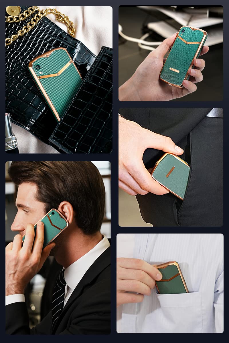 CUBOT Pocket 4.0 inch Mobile Phone, 4G Smartphone SIM Free Phones Unlocked, Android 11 Small Phone,16MP Camera,3000mAh,4GB+64GB/128GB Extension,Face ID/NFC/GPS (Green+Gold)