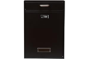 Wall Mounted Locking Vertical Dropbox Mailbox - Safe and Secure (Large) | Made with Galvanized Steel (Black Combination Lock)