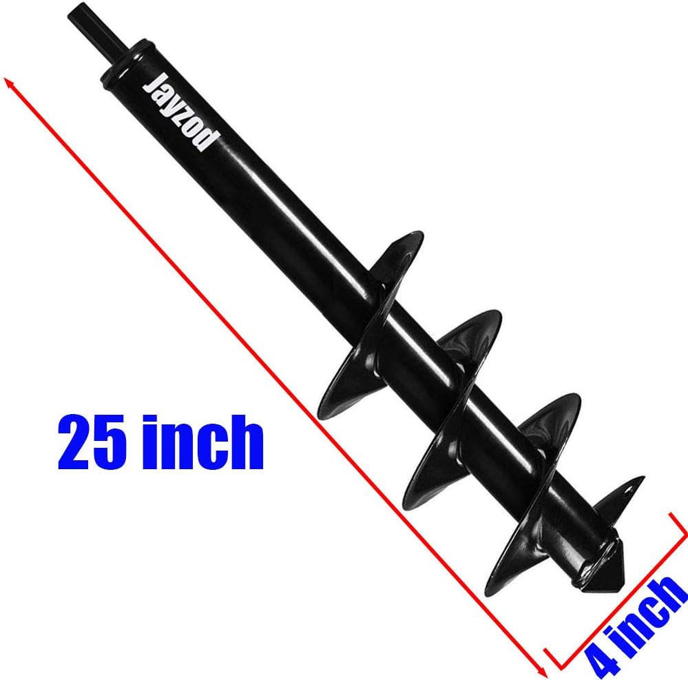 Jayzod Auger Drill bit for Planting 4"X25" Garden Auger Spiral Drill Bit,Bulb & Bedding Plant Augers,Plants Drill bit for 3/8” Hex or Larger Drill: Home Improvement