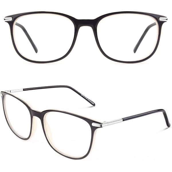Nerd Eyewear - Gafas De Moda Con Lentes Transparentes Y Redondas, Montura Ovalada, Color Negro Y Dorado