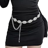 Tocizhka Western Metal Belts for Woman Concho Chain Belt Vintage Boho Cowgirl Waist Belt for Dresses Jeans Skirts Fashion Outfit