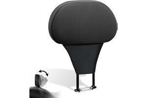 FOVPLUE Adjustable Rider Backrest for Harley Touring 1988-2026,for CVO | Detachable Plug-in Driver Backrest Pad for Road Glide Street Glide Tri Glide FLHTK/L Electra Glide Road King, ALL BLACK