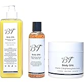 BT Body Spa Exfoliating Body Care Set – Vitamin C Body Scrub, Peach Gel Body Wash & Turmeric Body Wash for Smooth, Glowing Skin.