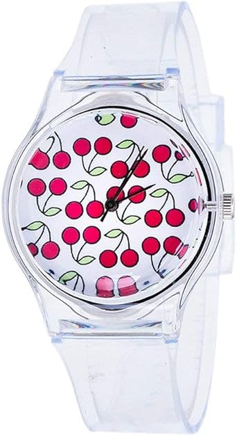 Dxlta de Mujer Reloj Pulsera Plástico Dibujos Reloj Transparente Correa Estudiante Deporte Relojes Mujer Niña Casual Reloj de Cuarzo 9 Colores