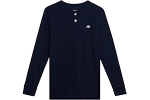 AEROPOSTALE Boys Long Sleeve Thermal Henley Shirt - Soft Fleece Waffle Knit Thermal Shirt - Cozy Boy Shirts for Layering 8-16