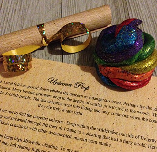 Lucky Rainbow Unicorn Poop with Story Scroll Collected In Scotland Under the Full Moon