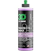 3D Wash N Wax Car Wash Soap - pH Balanced, Easy Rinse, Scratch Free Soap with Wax Protection - 16oz.