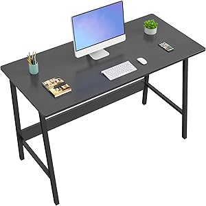 Homfio Computer Desk 39 Inch Modern Sturdy Writing Desk, Small Desk for Small Place, Home Office Desk with Metal Legs Industrial Tiny Table, Space Saving, Easy to Assemble, Black