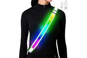 Reflective Sash Gear for Walking at Night,Flashing LED Reflective Belt Safety Lights for Walkers Night Dog Walking Biking Run
