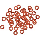 uxcell Silicone O-Ring, 4mm OD, 2mm ID, 1mm Width, VMQ Seal Rings Gasket, Red, Pack of 50