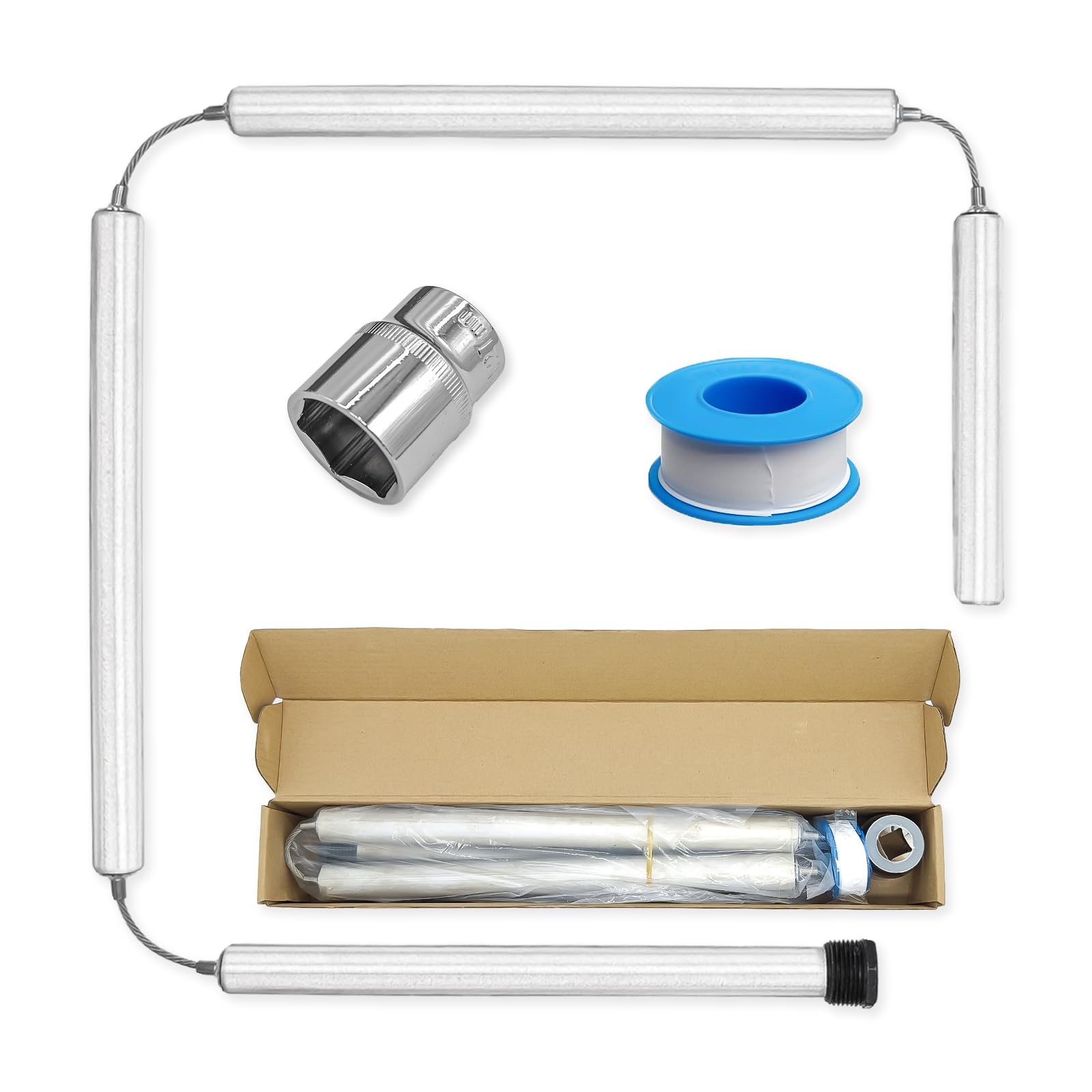 Photo 1 of soclim Magnesium Anode Rod for Water Heater, 44 Inch Flexible Hot Water Anode Replacement Kit for Rheem, Reliance, Richmond, Kenmore, GE, State and More