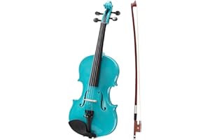 ARTALL 1/8 Handcrafted Acoustic Violin Beginner Pack for Student with Hard Case and Starter Accessories Set, Blue