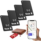 Nutale Apple MFi Certified Wallet Tracker-Small Smart Tracking Card for Apple Find My(iOS Only), Magnetic Rechargeable iPhone Card, IP68 Waterproof,Item Tracker Card for Key,Wallet,Bag (4-Black)