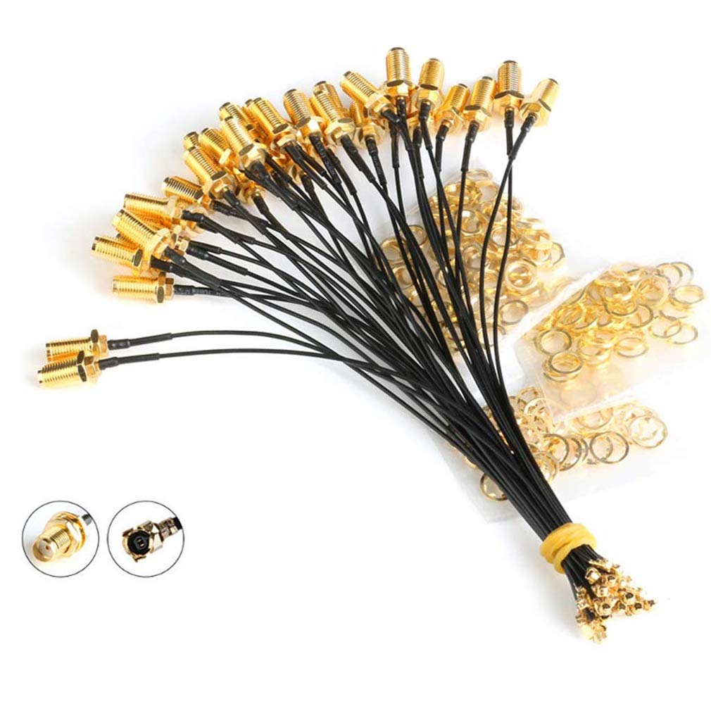 Hailege 5pcs IPX-1 U.FL to SMA Female Pigtail Antenna Wi-Fi Coaxial Low Loss Cable 6 inch (15cm)