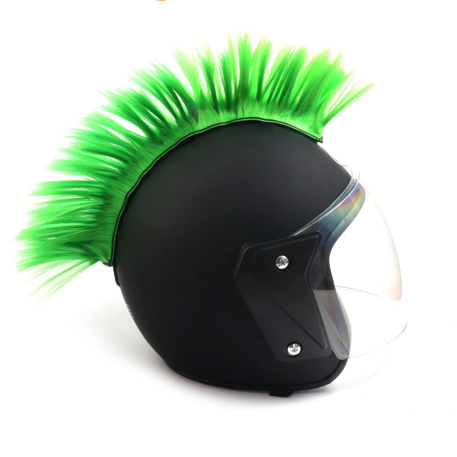 PAXLAMB Helmet Mohawk Wigs Skinhead Wig Hair Patches Hairpiece for Bicycle Motorcycle Cycling Scooters Polo Ski Snowboard Cosplay Costume (Green)