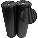 Rubber-Cal 03_167_W_RC_15 Ramp Cleat Non-Slip Outdoor Rubber Floor Mats, 0.13 inch Thick X 3ft X 15ft, Black