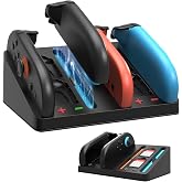 Goldium Charging Dock for Nintendo Switch 2 &amp; 1 Controller | 4 in 1 Magnetic Secure Charger for Joy-Con 2 &amp; Controllers | with 4 Game Card Slots &amp; Organized Storage