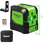 Huepar Laser Level Self Leveling, Classical Cross Line Indoor DIY Use Green Lines, 100Ft Visibility Horizontal and Vertical L