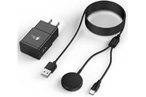DELTUCCI 2 in 1 Samsung Watch Charger 6.6FT/2M Galaxy Watch Charger Cable with 18W USB A Fast Charger Power Adapter Plug for Samsung Galaxy Watch 6/5/4/3/2/1,Galaxy S23/S22/S21/S20/S10/Note 20/10/9/8,Buds,Tab